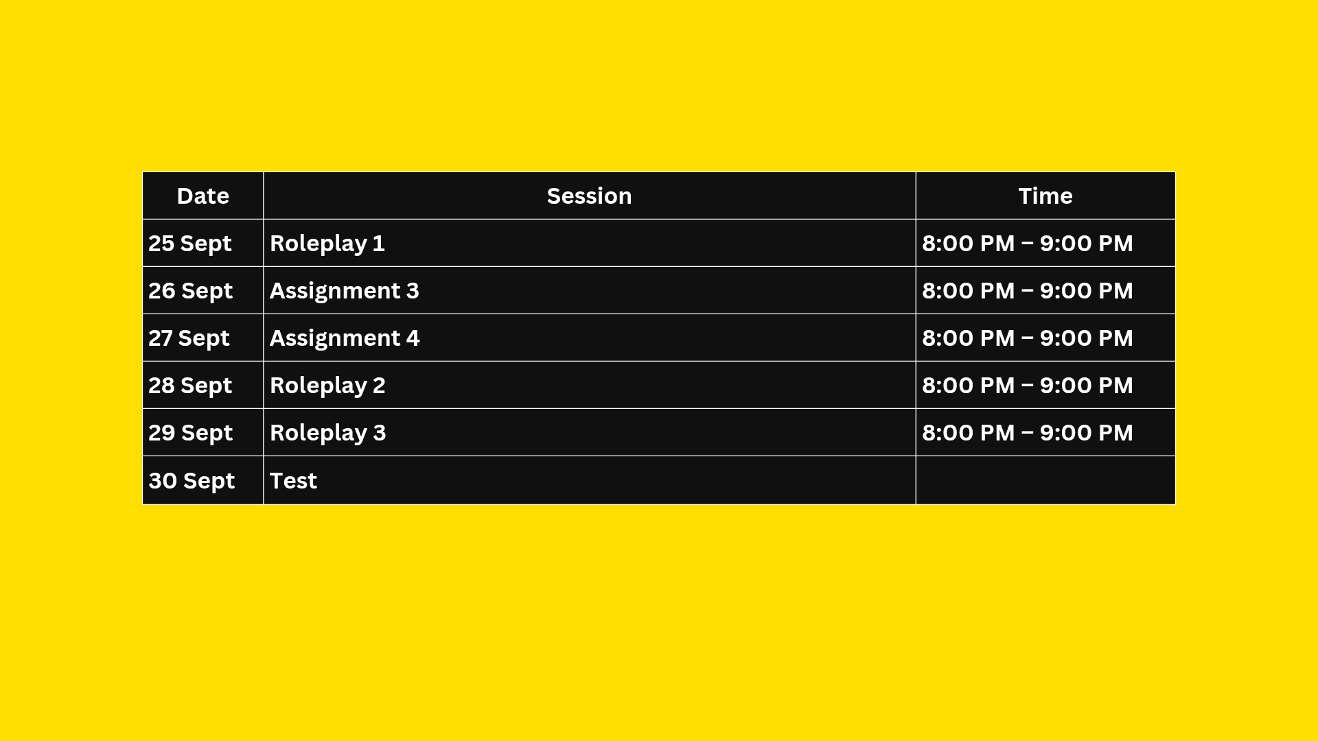 Schedule