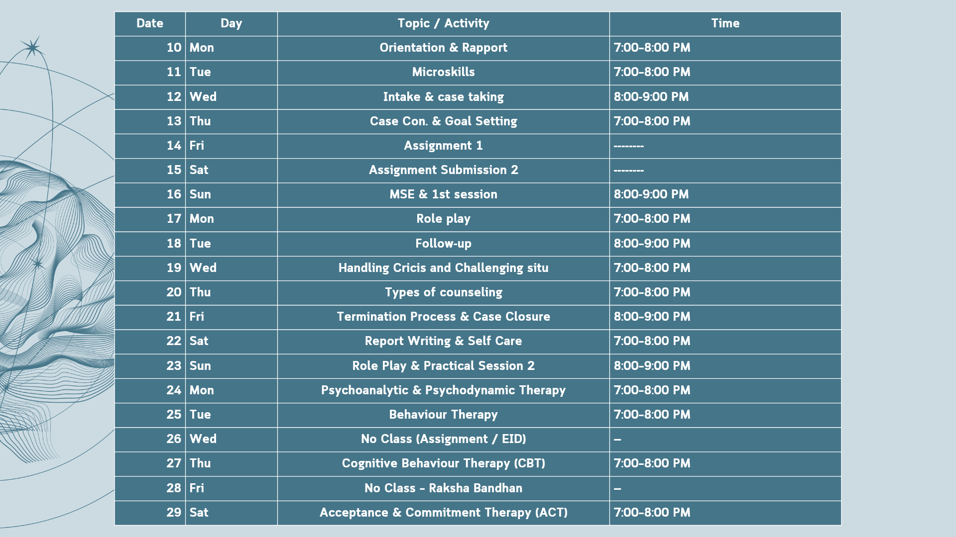 Schedule counseling