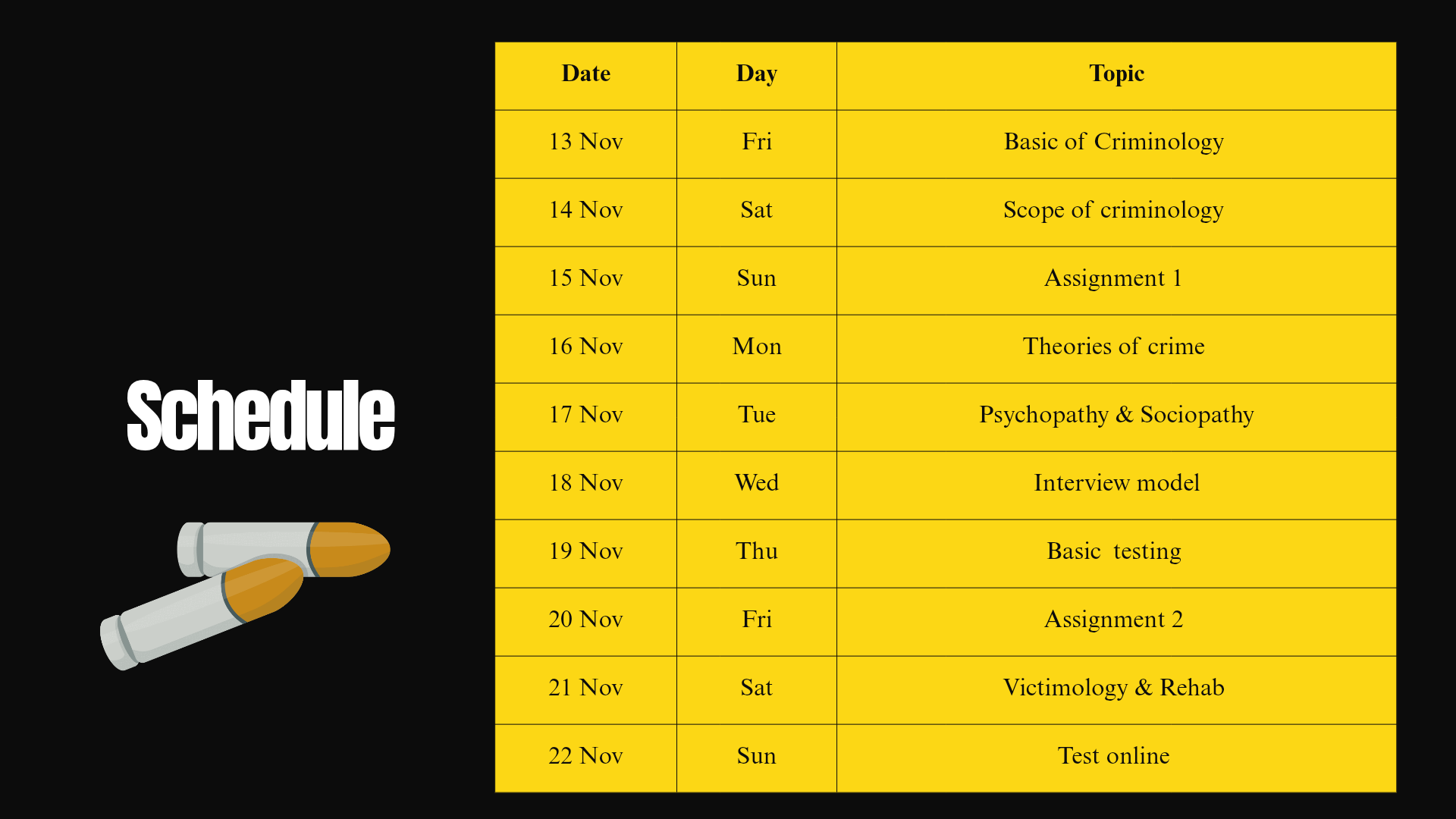 Schedule